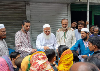 সিলেটে দিনভর আমীরে জামায়াতের ত্রাণ বিতরণ